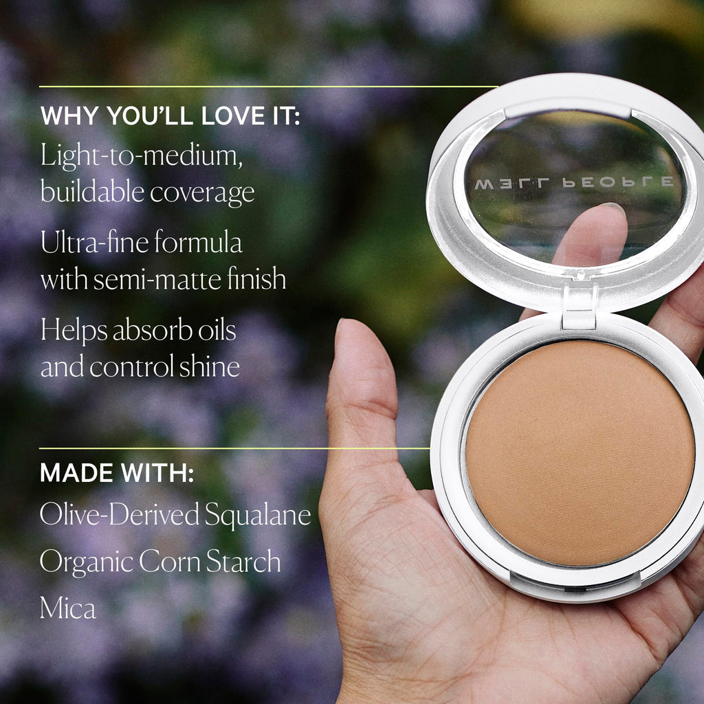 Well People Bio Powder Foundation | Lightweight, Hydrating Semi-Matte Finish | 10N | Vegan & Cruelty-Free