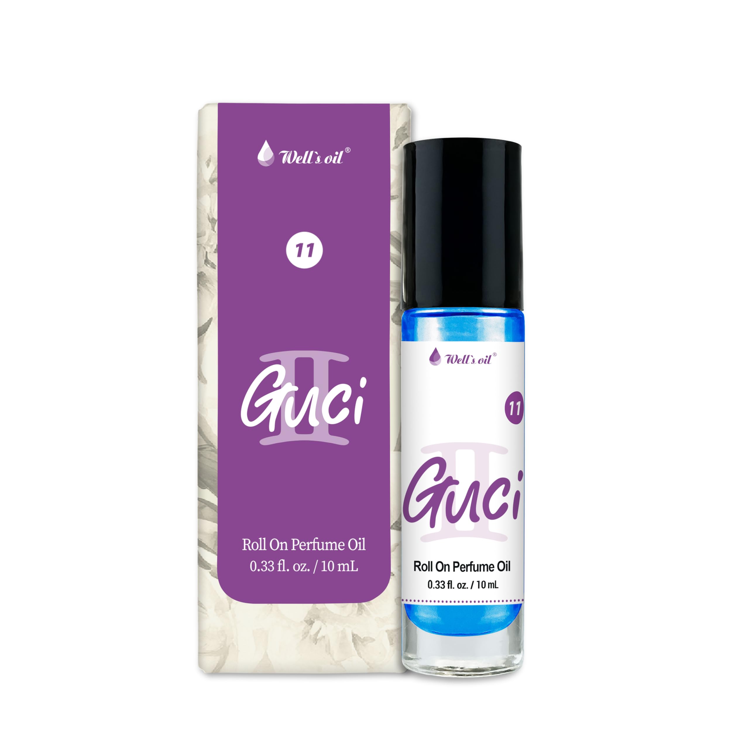 Well's Oil Guci 2 Roll-On Perfume Oil – Long-Lasting, Paraben-Free, 0.33 oz (10 ml)