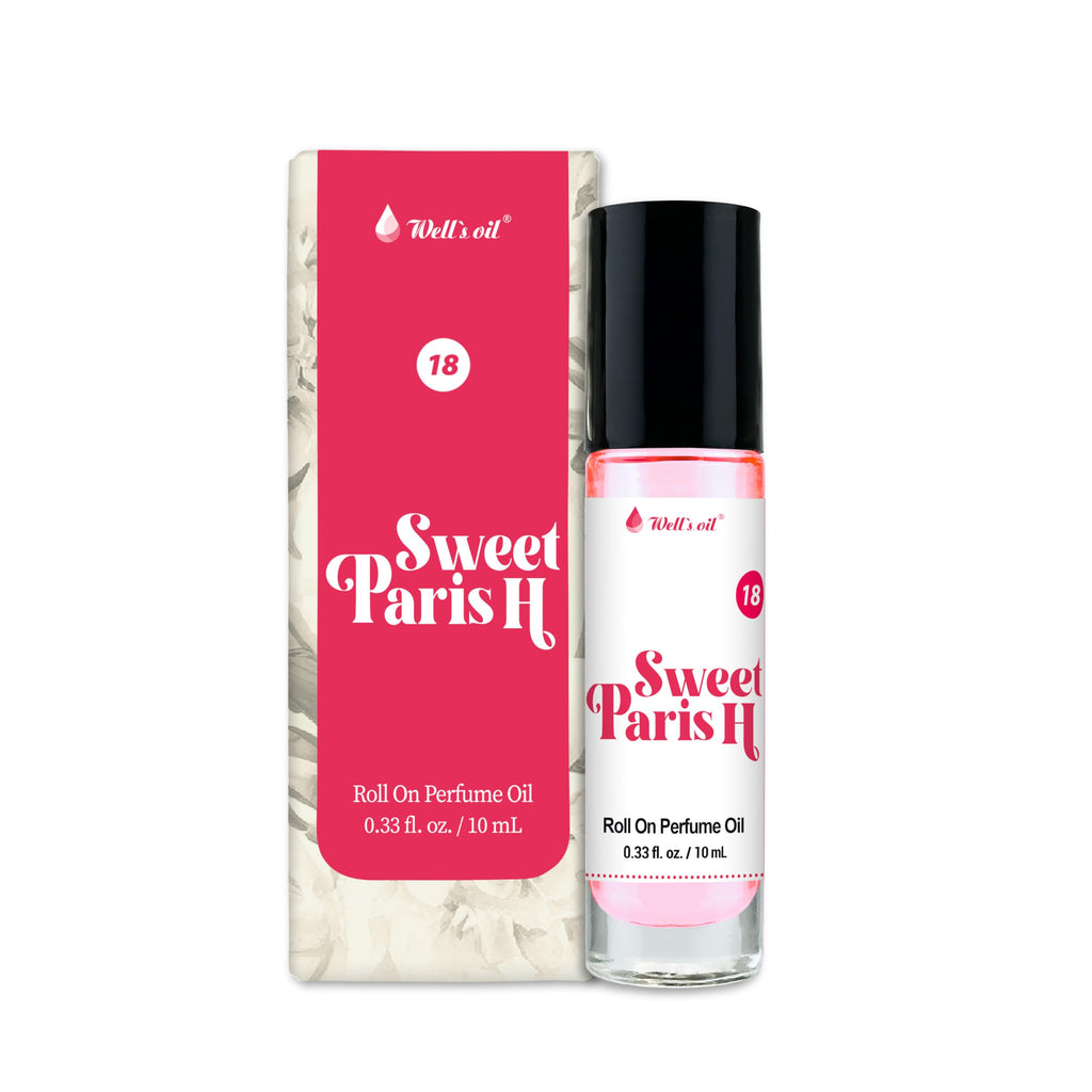 Well's Oil Roll-On Perfume Oil Sweet Paris H – Paraben-Free, Long-Lasting, 0.33 fl oz