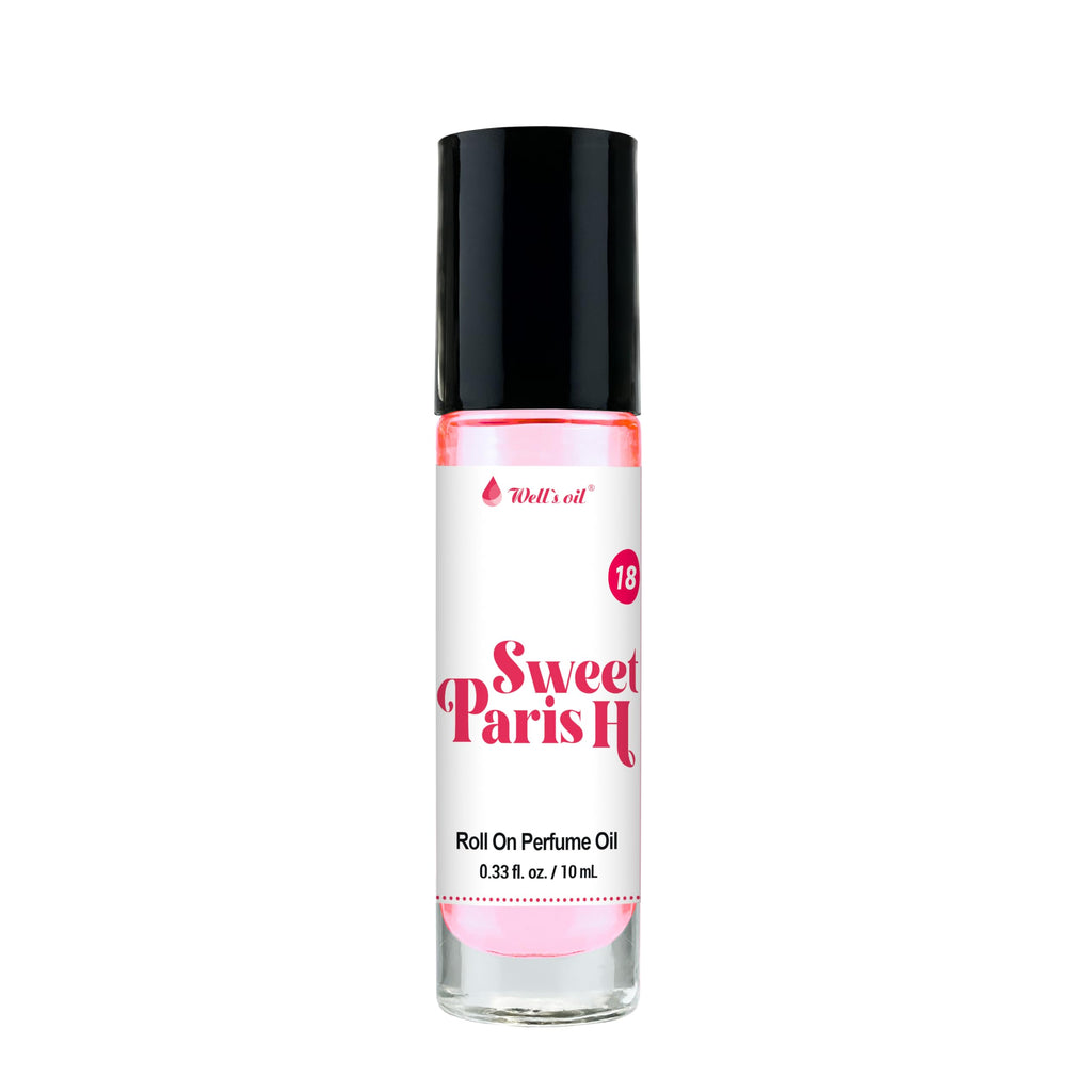 Well's Oil Roll-On Perfume Oil Sweet Paris H – Paraben-Free, Long-Lasting, 0.33 fl oz