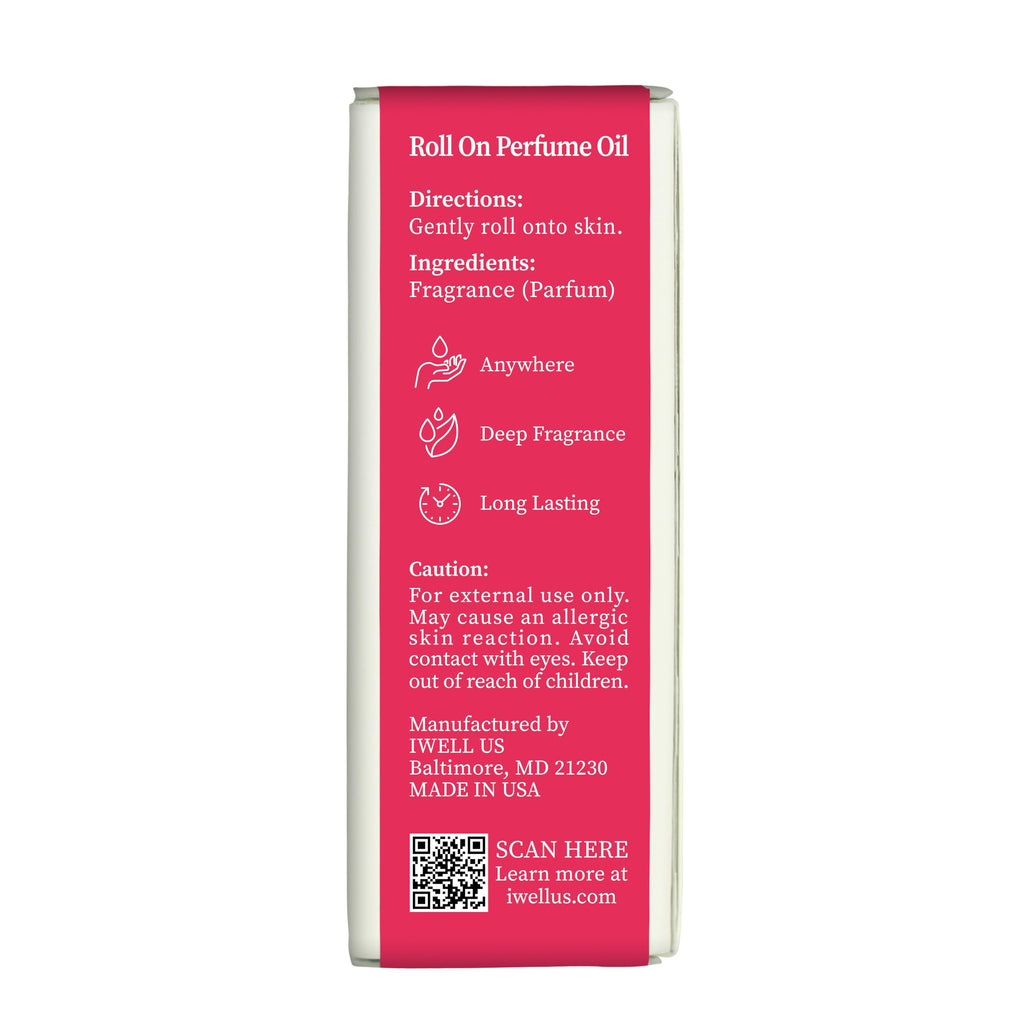 Well's Oil Roll-On Perfume Oil Sweet Paris H – Paraben-Free, Long-Lasting, 0.33 fl oz