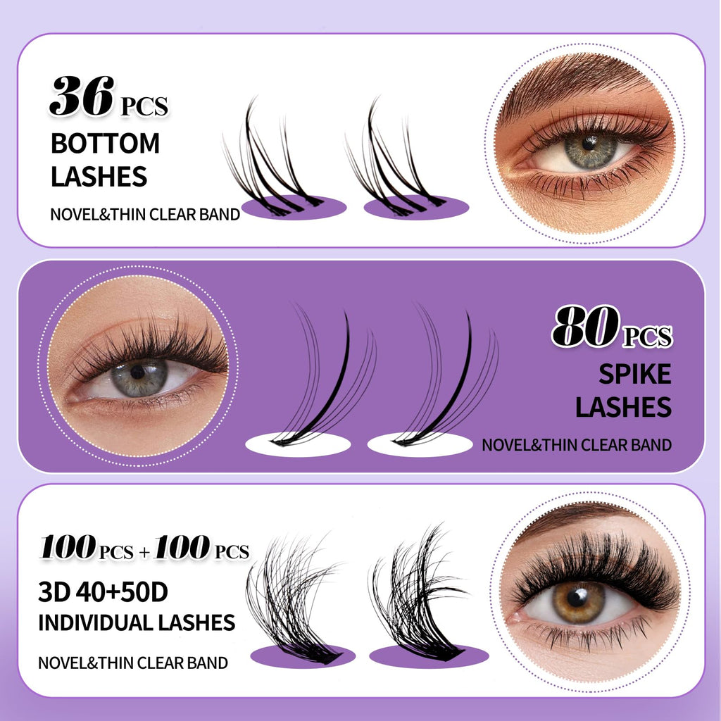 Wendy Lashes Lash Clusters with Bottom Lashes – 40/50D C/D Curl 12–18mm