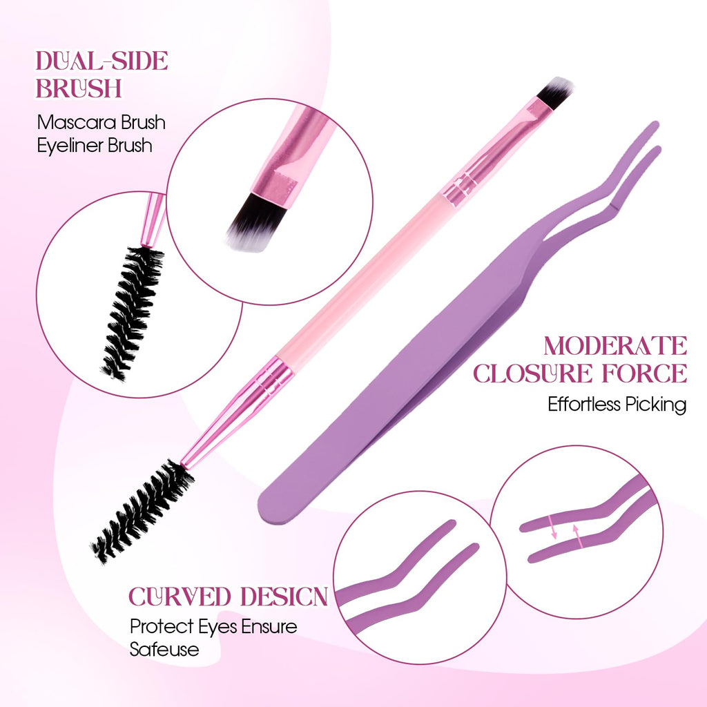 Wendy Lashes Clusters Kit Packs | 980-Pcs Bulk Lash Kit, 60D–100D, D Curl