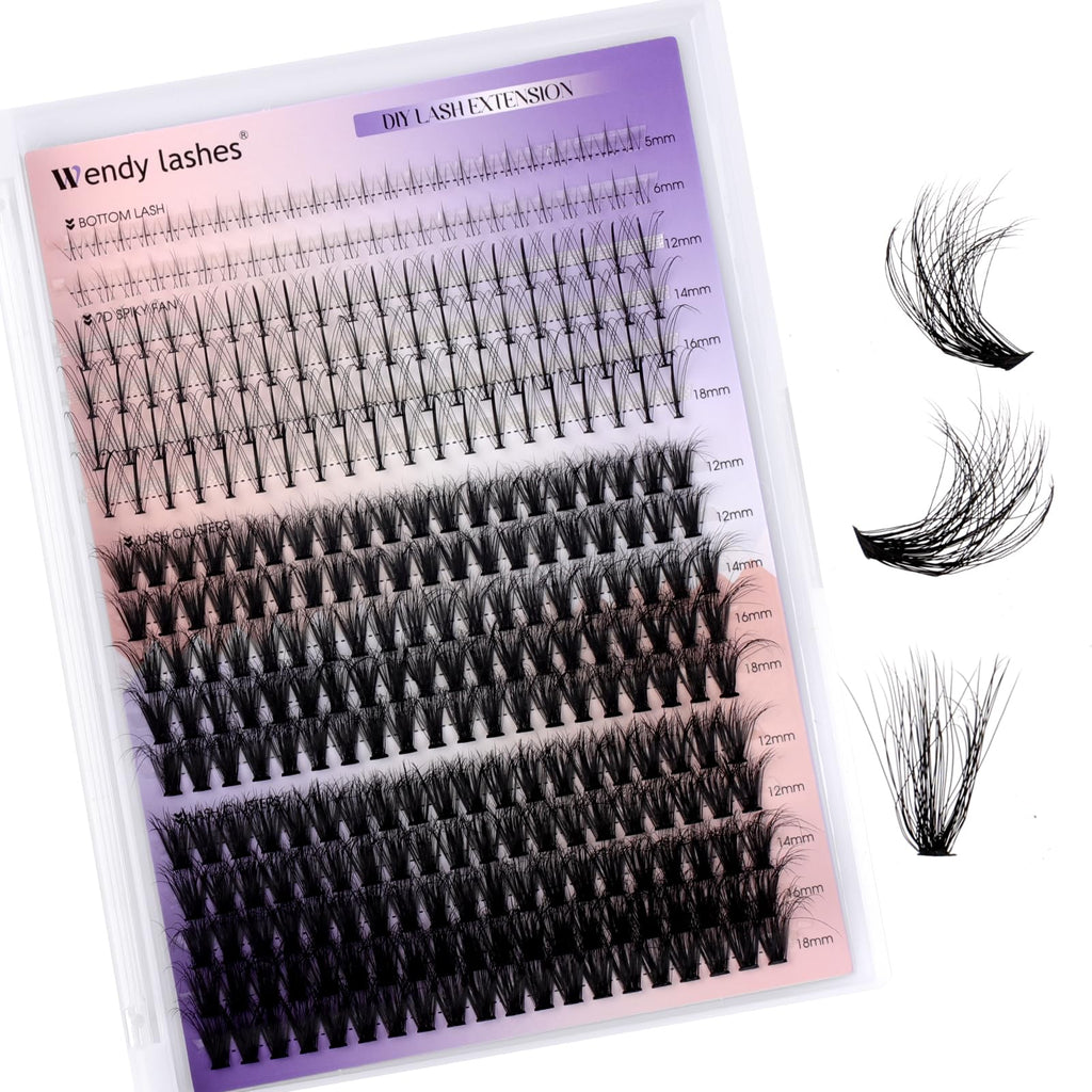 Wendy Lashes Lash Clusters with Bottom Lashes – 40/50D C/D Curl 12–18mm