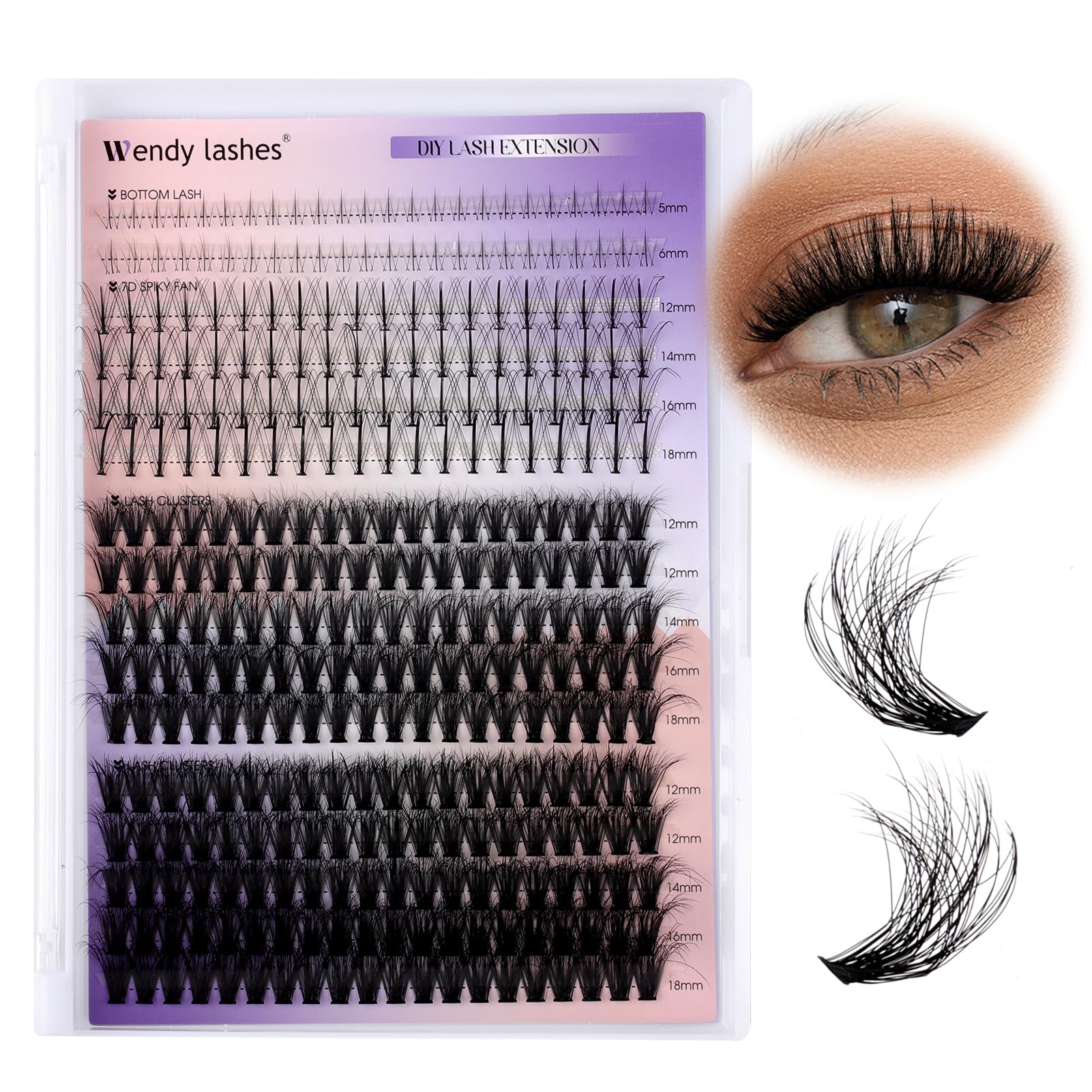 Wendy Lashes Lash Clusters with Bottom Lashes – 40/50D C/D Curl 12–18mm