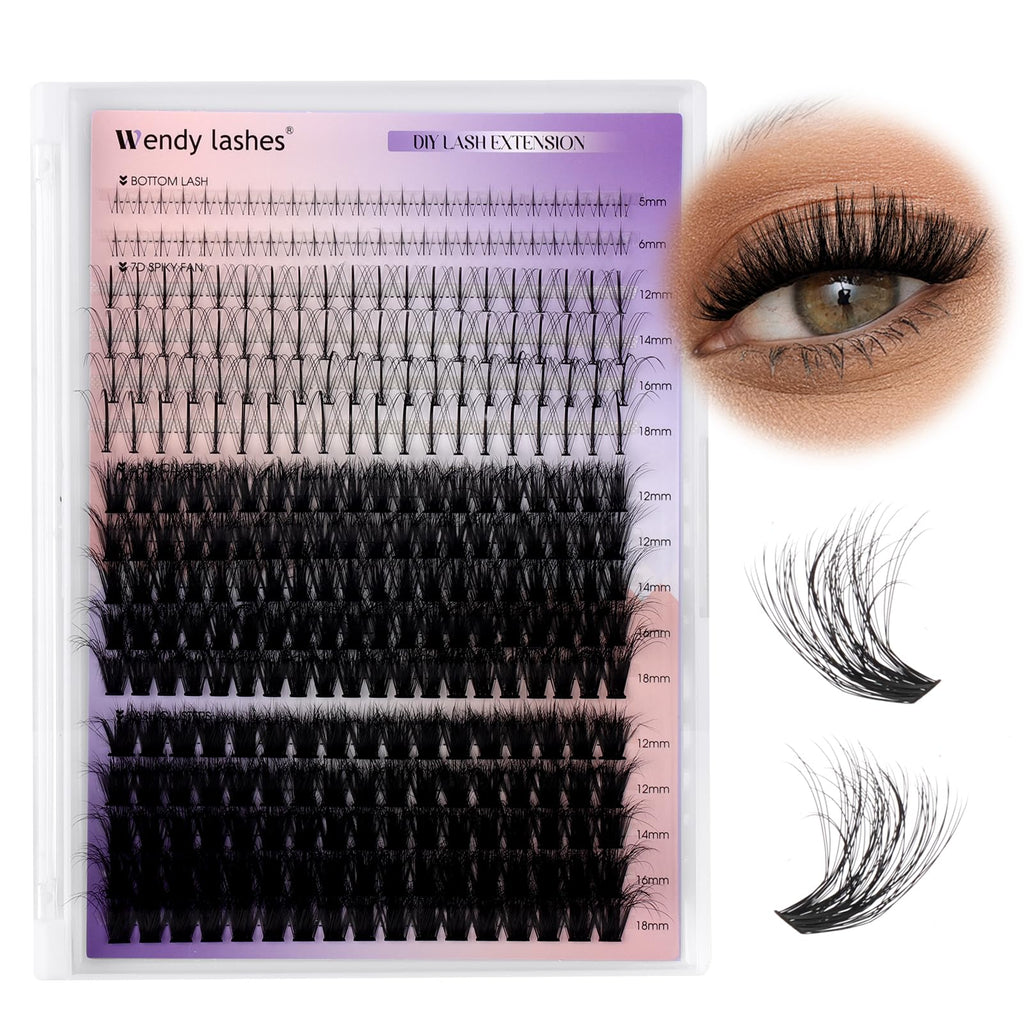 Wendy Lashes Lash Clusters with Bottom Lashes - 60/80D C/D Curl, 12-18mm