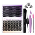Wendy Lashes Lash Clusters Kit – DIY Home Extensions, Ultra-light, Natural Look, 12-16mm C Curl