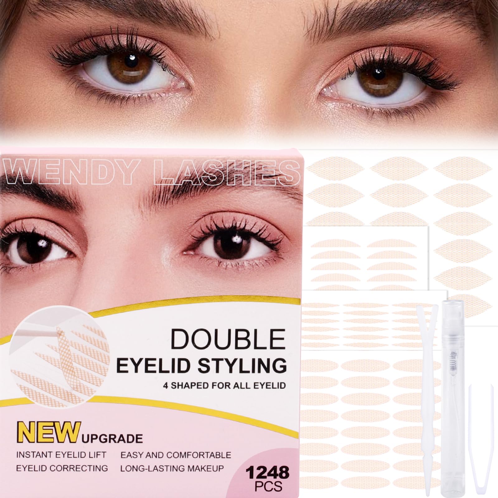 Wendy Lashes 1248-Pcs Invisible Double Eyelid Tapes – Waterproof Lifter Strips