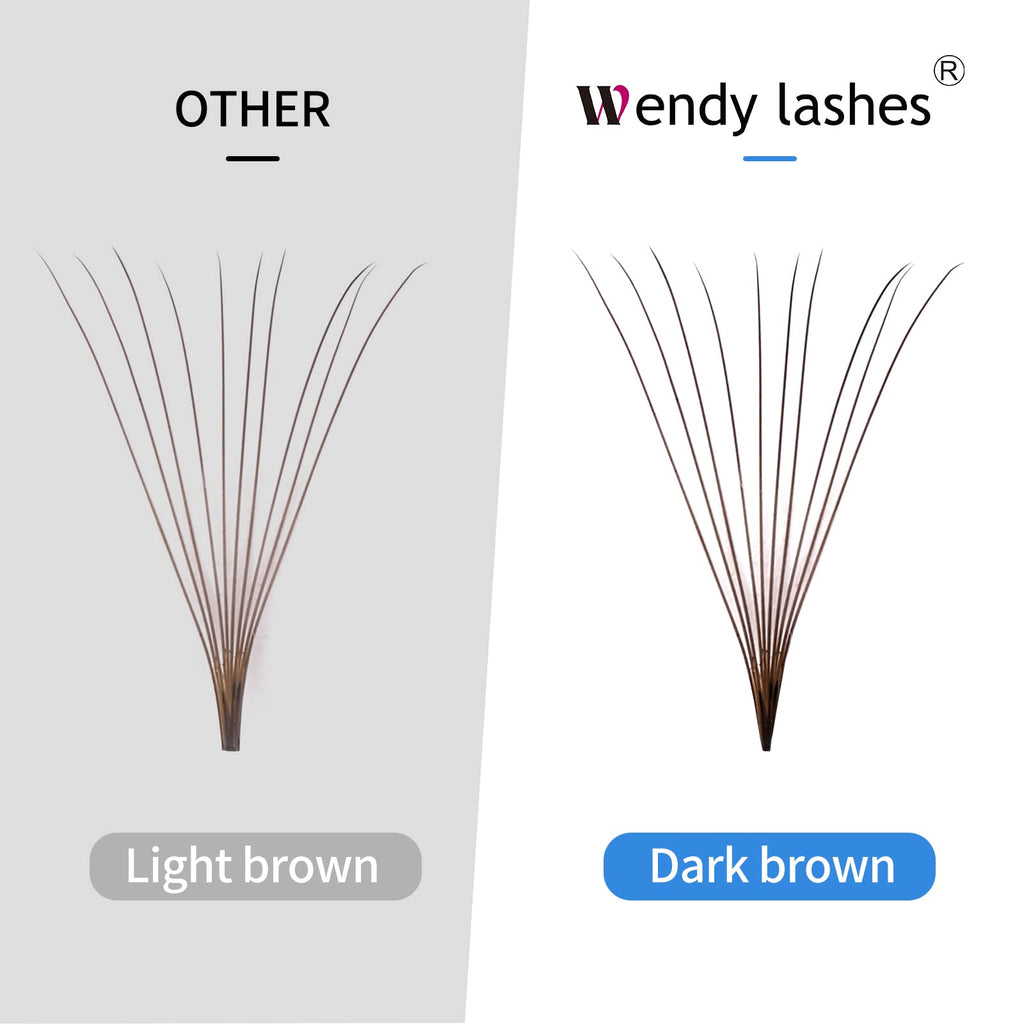 Wendy Lashes Volume 10D Brown Premade Fans 500pcs – 0.07mm, 9-16mm Mixed, C/D Curl