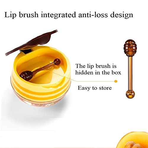 WenFeng 4-Pack Bee Lip Balm Honey Pot with Propolis – Moisturizing Lip Mask for Dry & Chapped Lips