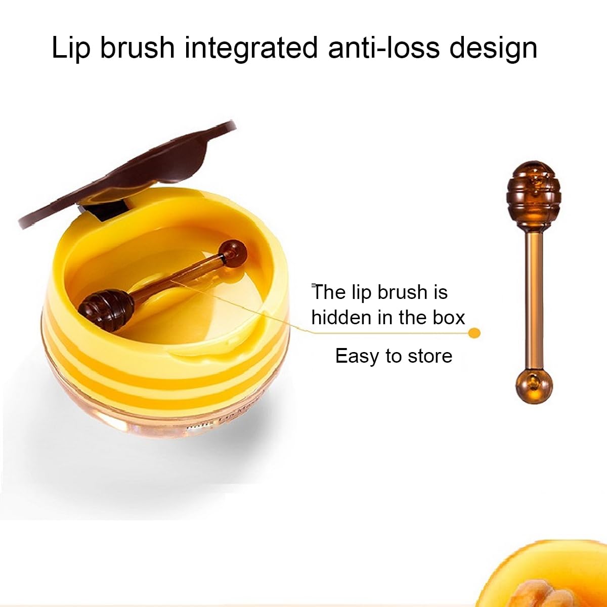 WFWJ 4-Piece Bee Lip Balm Honey Pot Set – Propolis Moisturizing Lip Mask