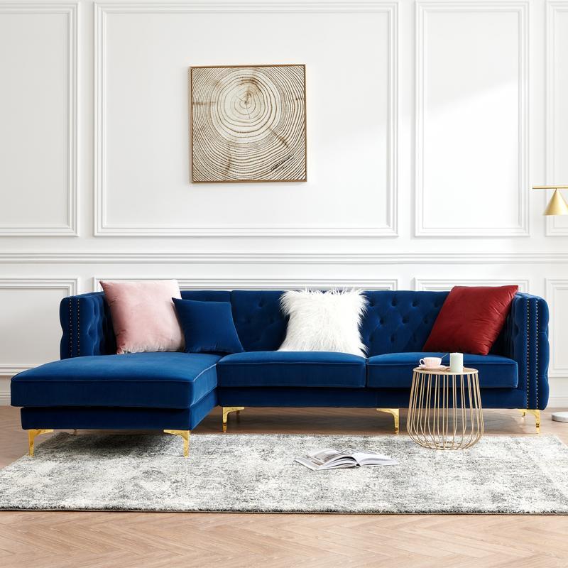 WH215 Three Seater Corner Sofa, Velvet