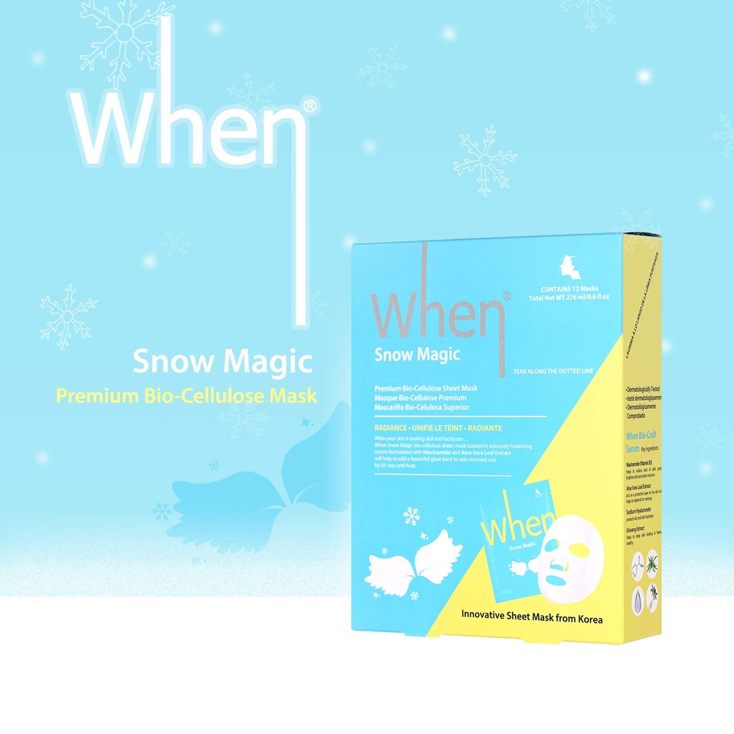 When Radiance Bio-Cellulose Mask (12 pcs) – Hydration & Soothing Skincare