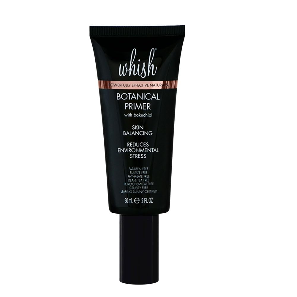 Whish Botanical Primer with Bakuchiol – Hydrating Makeup Primer for All Skin Types | Paraben & Sulfate Free | 2 oz