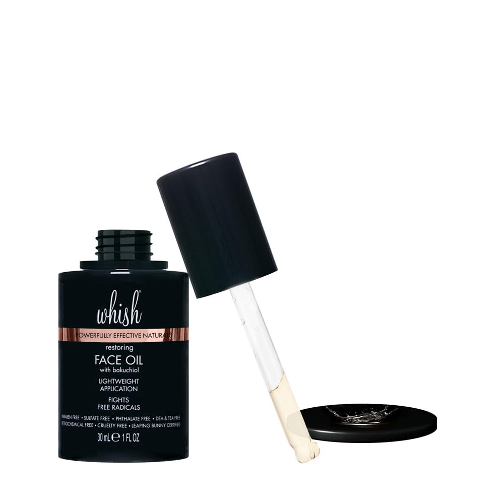 Whish Face Oil with Bakuchiol – Natural Retinol Alternative for Face & Body – All Skin Types – 1 oz
