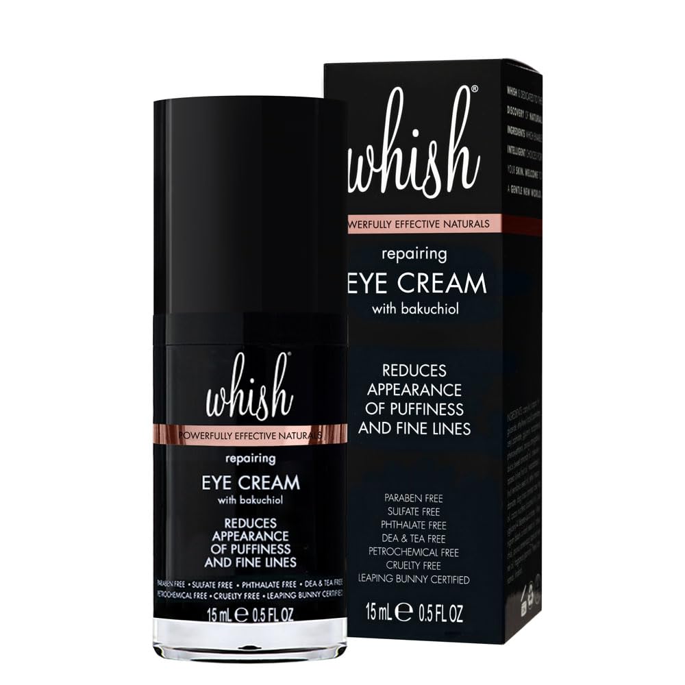 Whish Repairing Eye Cream - Bakuchiol Alternative for Puffiness, Dark Circles & Fine Lines | 0.5 fl oz