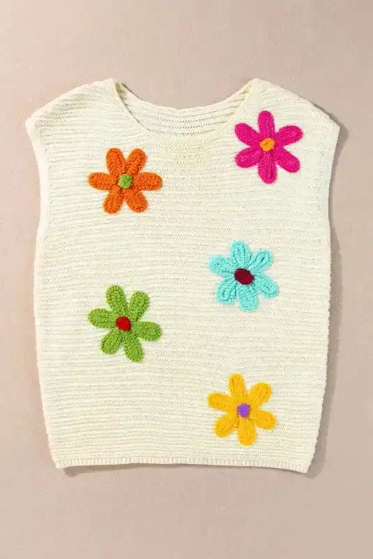 Flower Crochet Knit Tank Top Women UK
