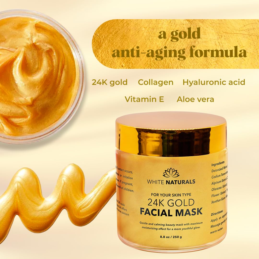 White Naturals One Day Sale: 24K Gold Facial Mask – Anti-Aging, Hydration & Glow