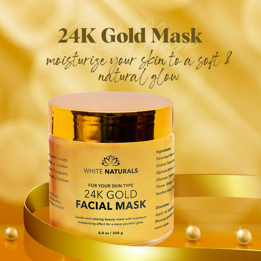 White Naturals One Day Sale: 24K Gold Facial Mask – Anti-Aging, Hydration & Glow