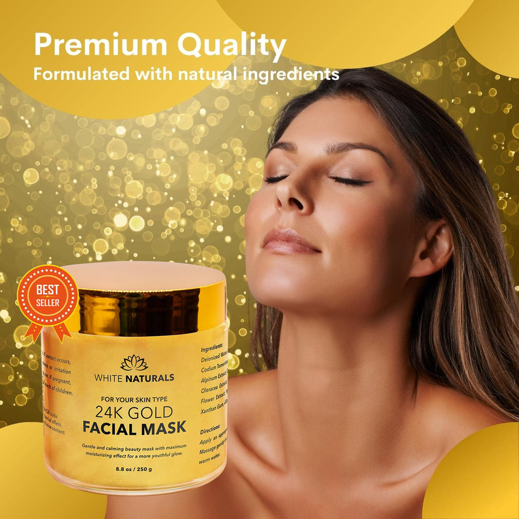 White Naturals One Day Sale: 24K Gold Facial Mask – Anti-Aging, Hydration & Glow