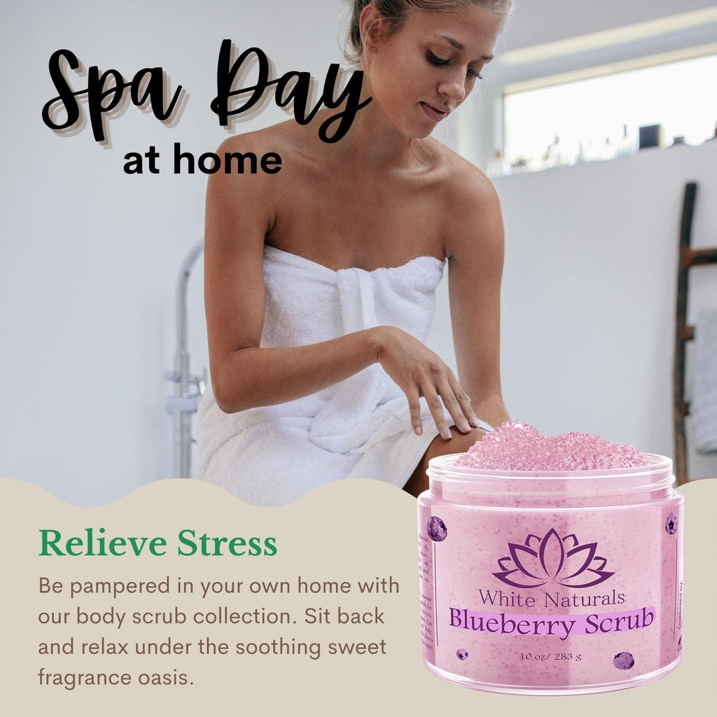 White Naturals Blueberry Body Scrub – Organic Exfoliant for Soft Skin