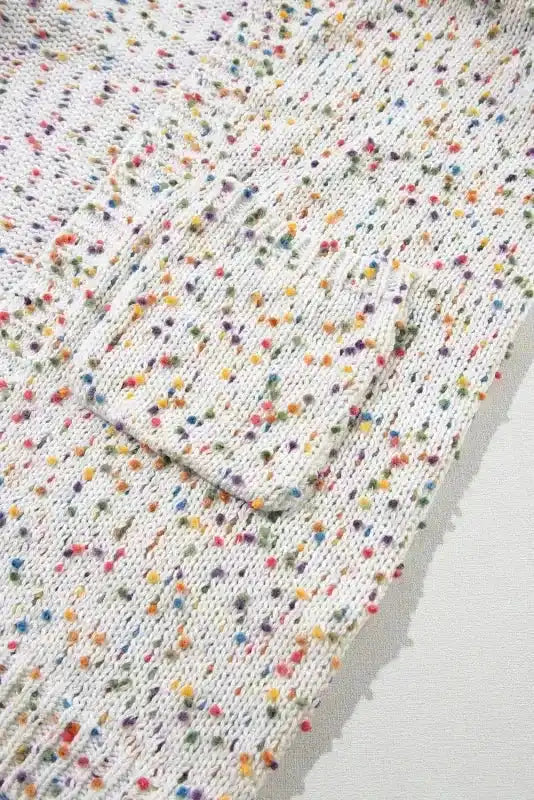 White Pilling Detail Patterned Sleeve Sweater