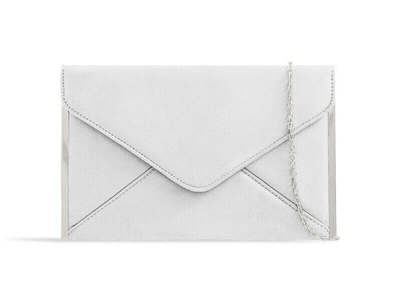 Caprilite Ladies White Velvet Clutch Bag for Handbag Ascot Derby Races