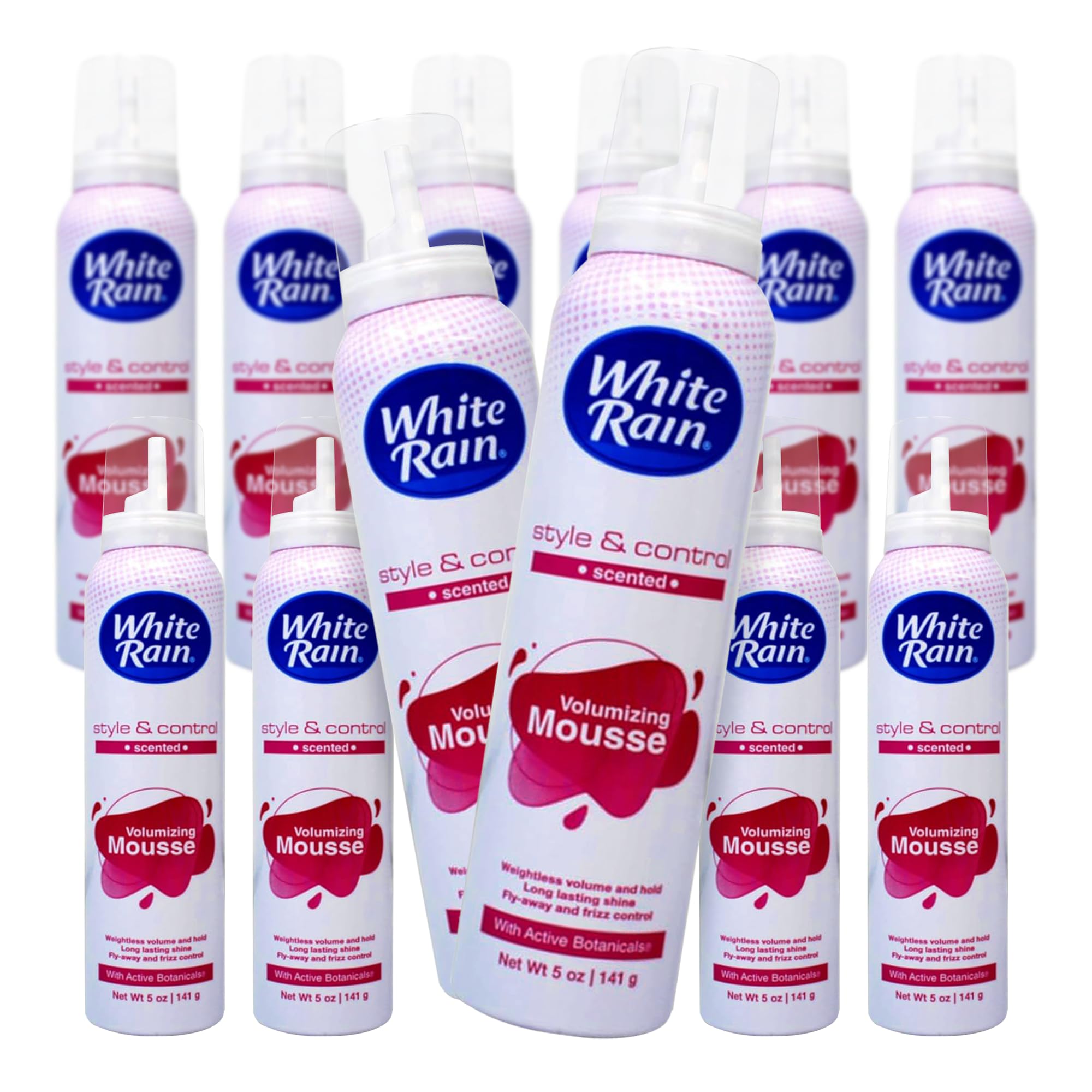 White Rain Volumizing Mousse for Hair Volume - 12 Pack 5 oz Each | Frizz Control & Root Lift