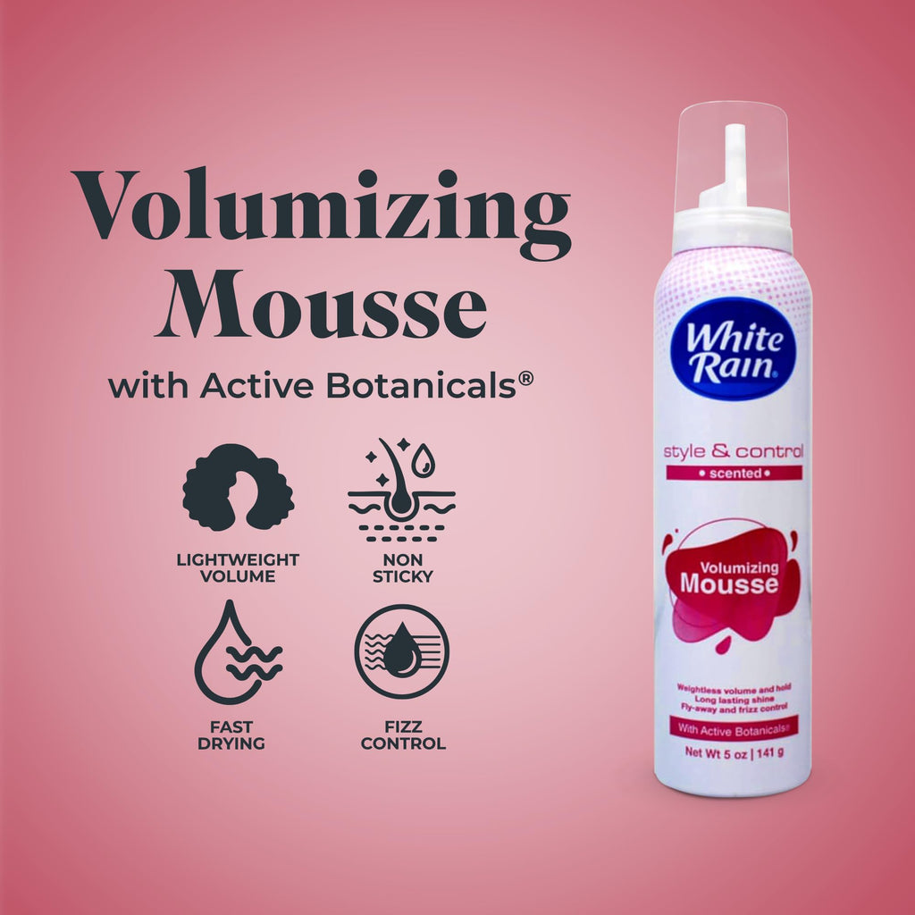 White Rain Volumizing Mousse for Hair Volume - 12 Pack 5 oz Each | Frizz Control & Root Lift