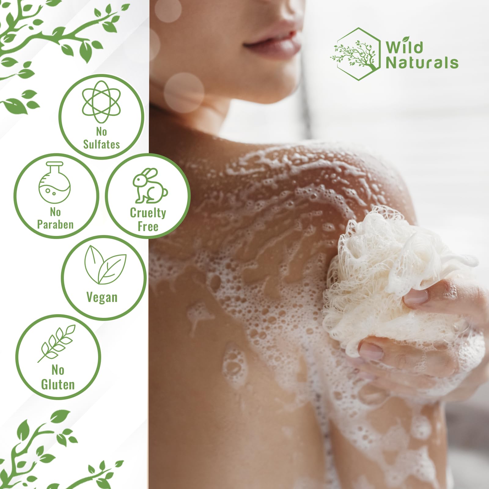 Wild Naturals Manuka Honey Body Wash – Organic, Sulfate-Free (UMF 12+), for Eczema & Psoriasis