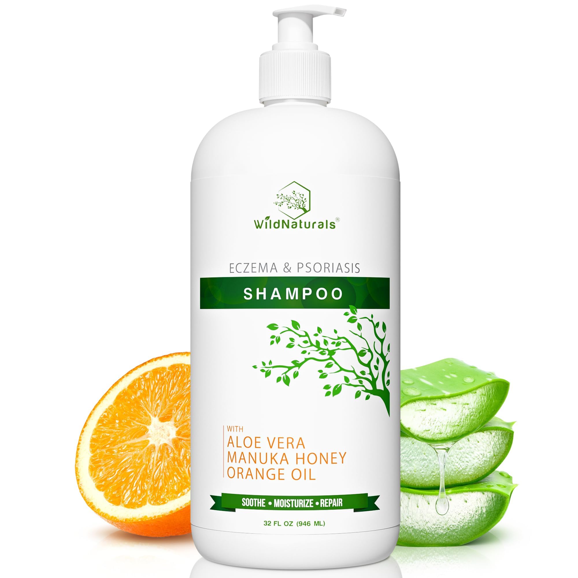 Wild Naturals Eczema & Psoriasis Treatment Shampoo – Hypoallergenic & Fragrance-Free