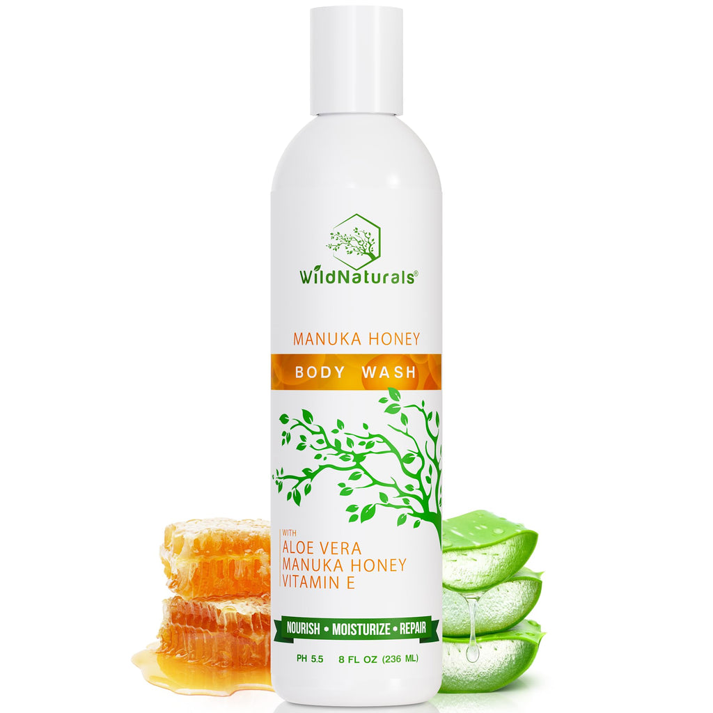 Wild Naturals Manuka Honey Body Wash – Organic, Sulfate-Free (UMF 12+), for Eczema & Psoriasis