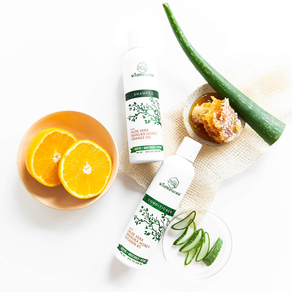 Wild Naturals Manuka Honey Shampoo & Conditioner – Soothing, Color-Safe All-Natural Set
