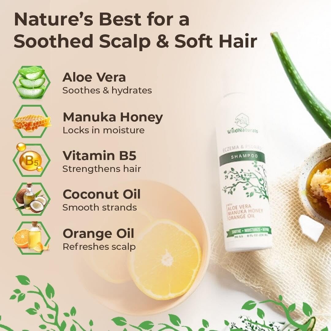 Wild Naturals Psoriasis Shampoo for Scalp Care & Relief | Hydrating Anti-Dandruff