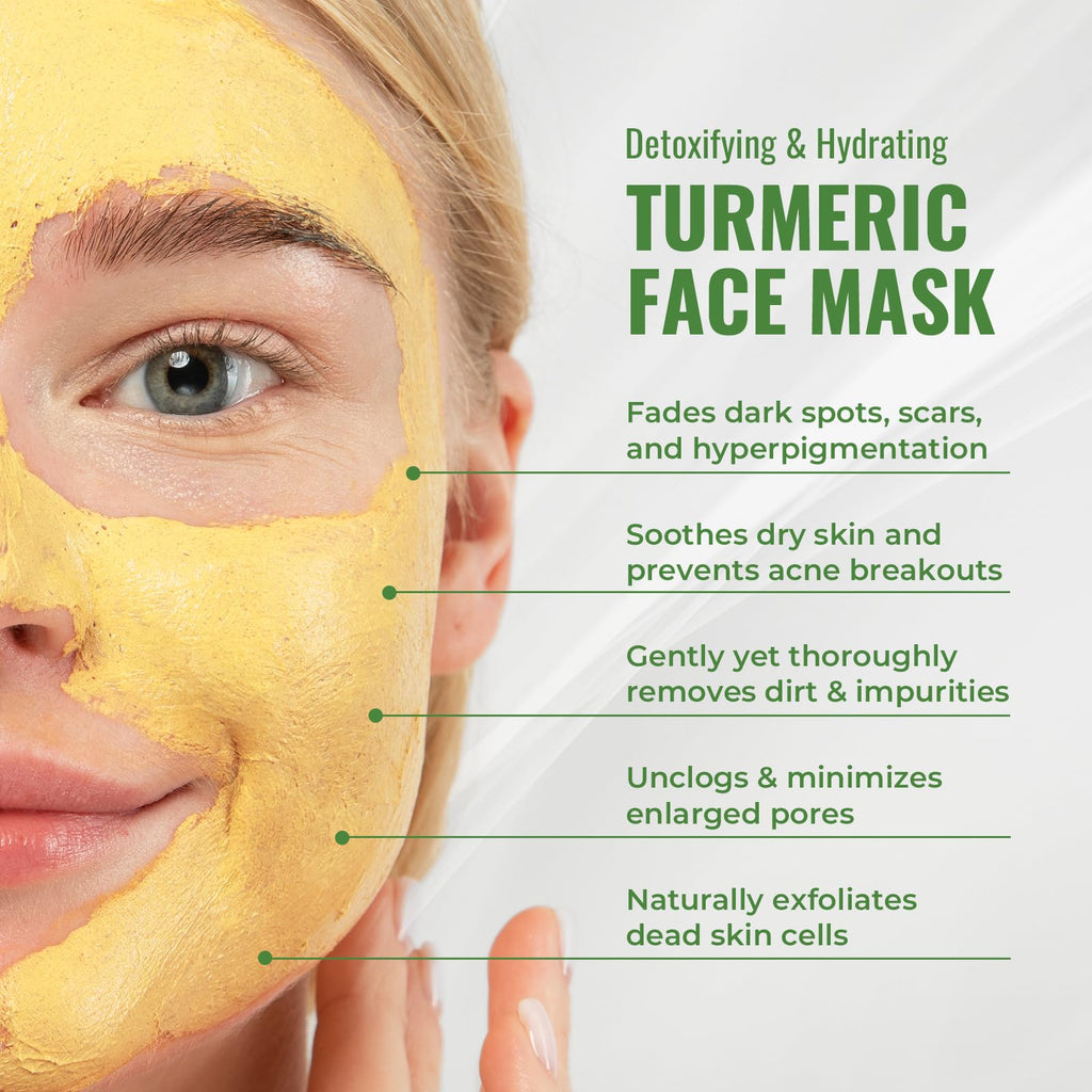 Wild Naturals Turmeric Clay Mask for Acne & Dark Spots – Gentle Vitamin E Formula