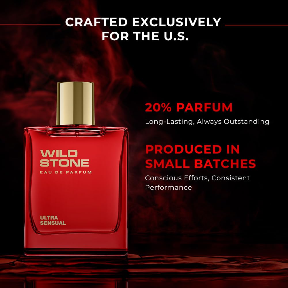 Wild Stone Ultra Sensual EDP for Men | 3.38 oz / 100 ml | Intense Long-Lasting Woody & Warm Spicy Scent