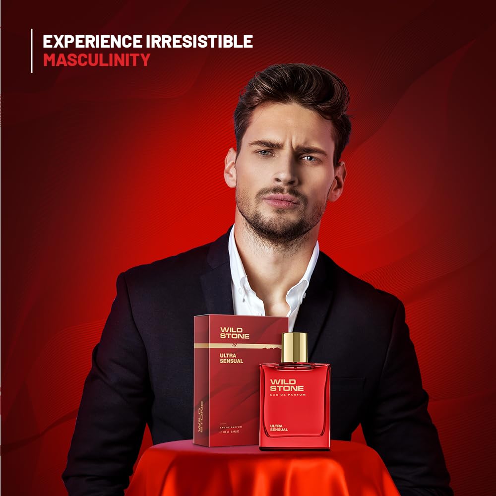 Wild Stone Ultra Sensual EDP for Men | 3.38 oz / 100 ml | Intense Long-Lasting Woody & Warm Spicy Scent