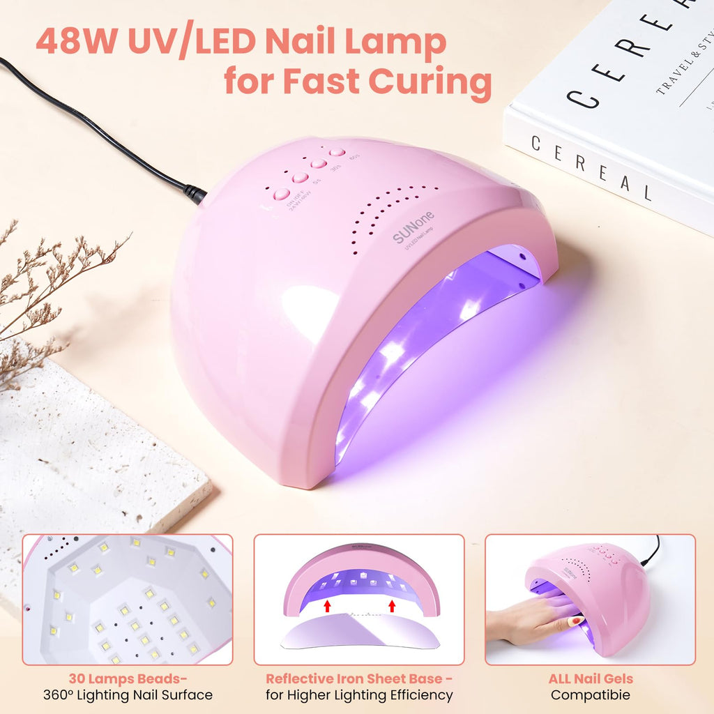 Wilfniee Nail Kit for Beginners – All-in-One Acrylic Starter Set with UV Lamp & Gel Polish