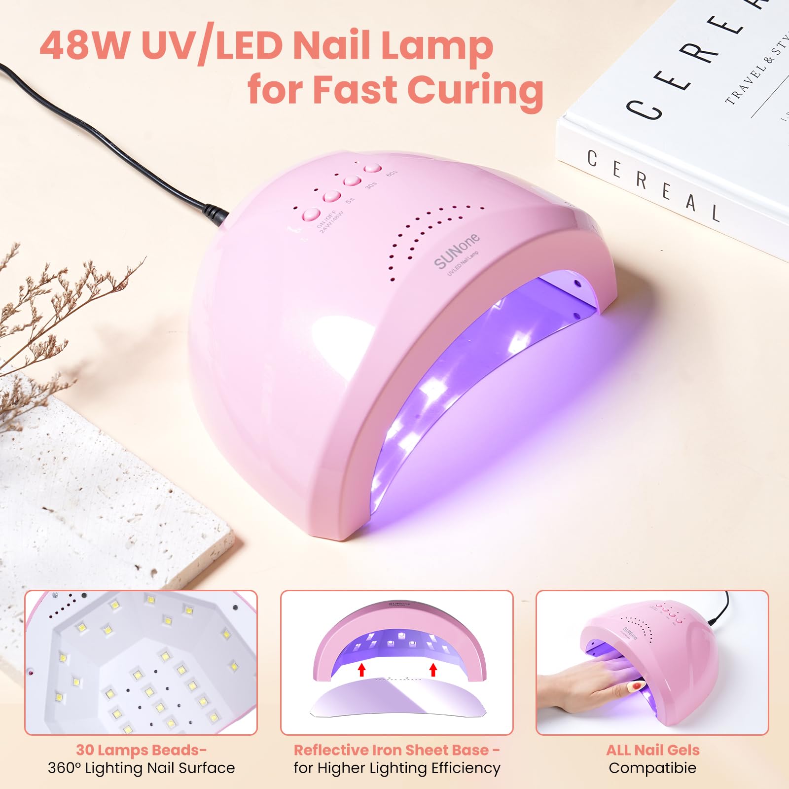 Wilfniee Nail Kit for Beginners – All-in-One Acrylic Starter Set with UV Lamp & Gel Polish