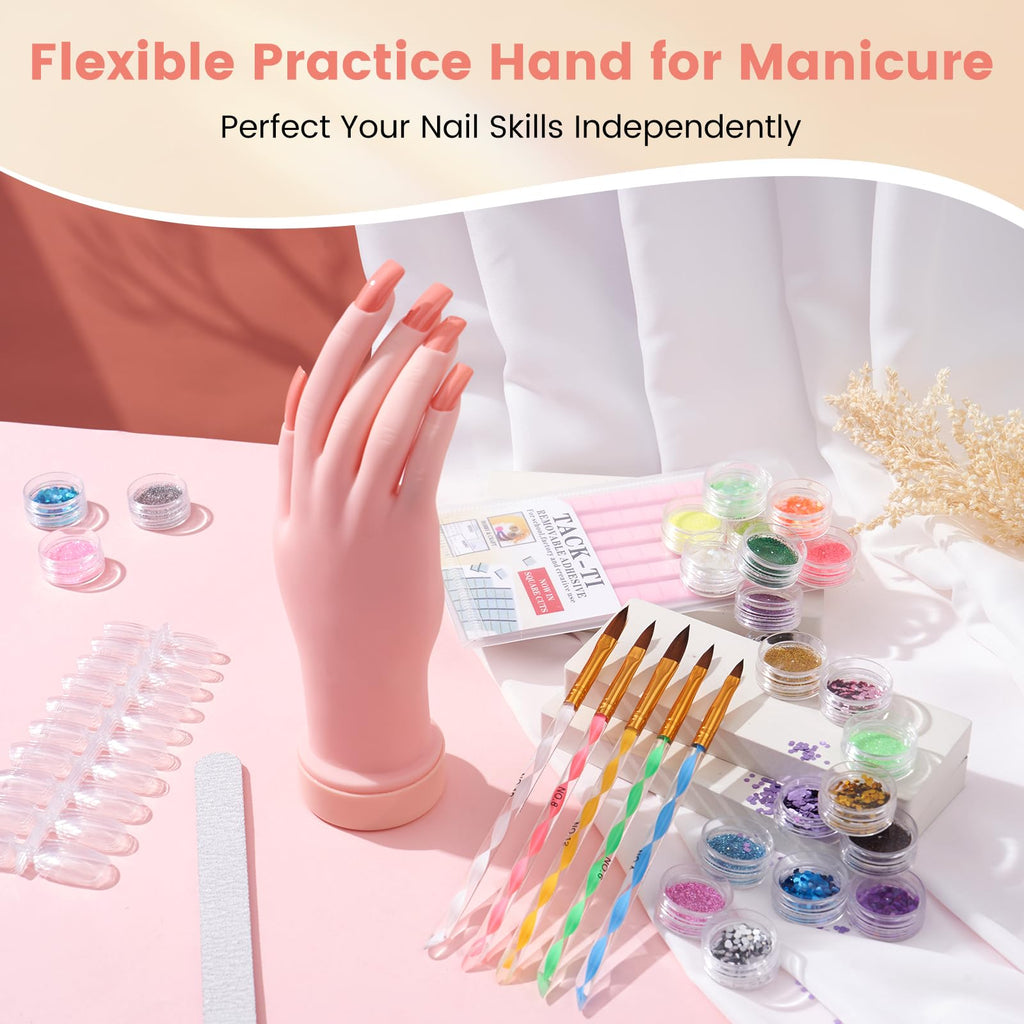 Wilfniee Nail Kit for Beginners – All-in-One Acrylic Starter Set with Drill, UV/LED Lamp, and Gift Bag