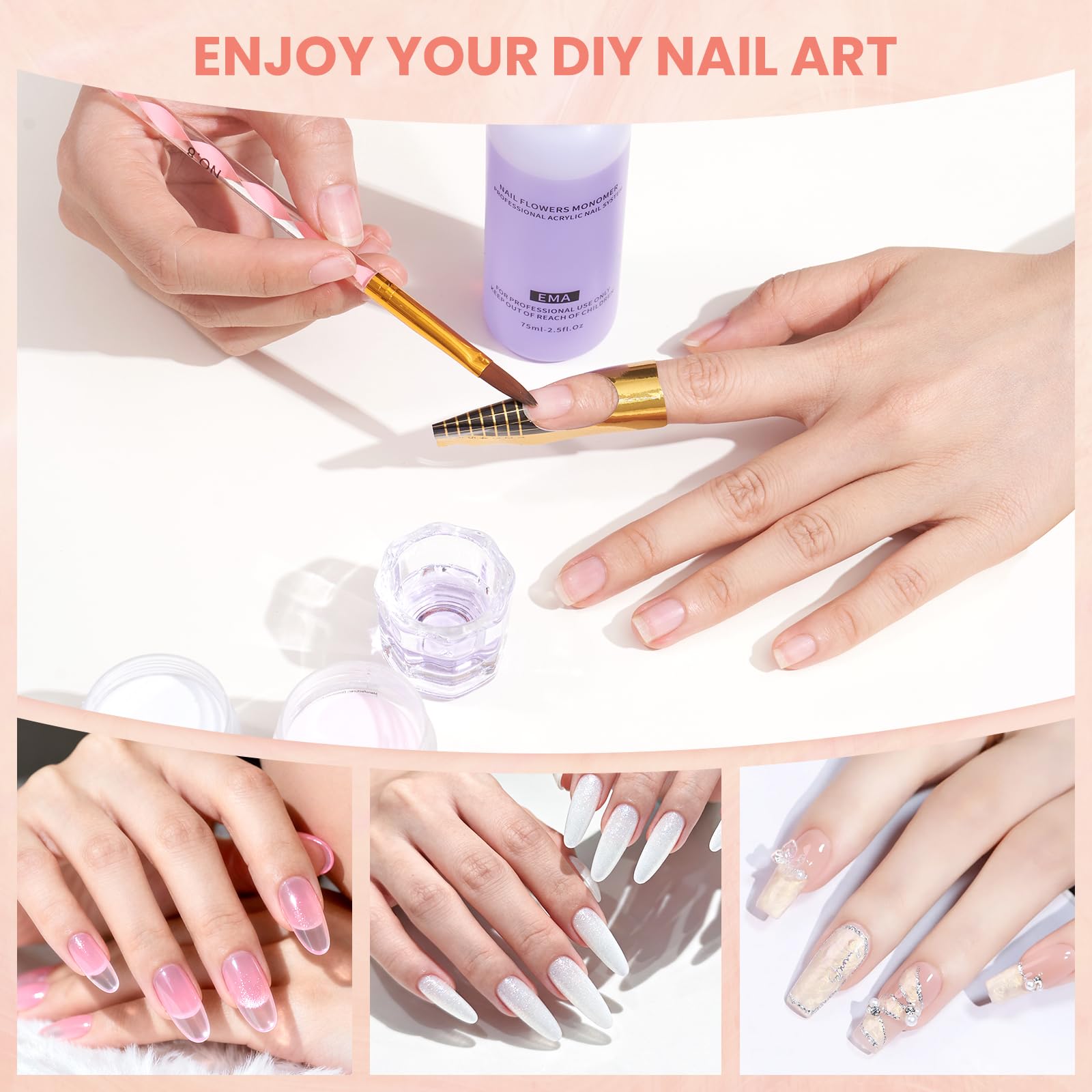 Wilfniee Practice Hand for Acrylic Nails Kit — Flexible Nail Mannequin for Beginners