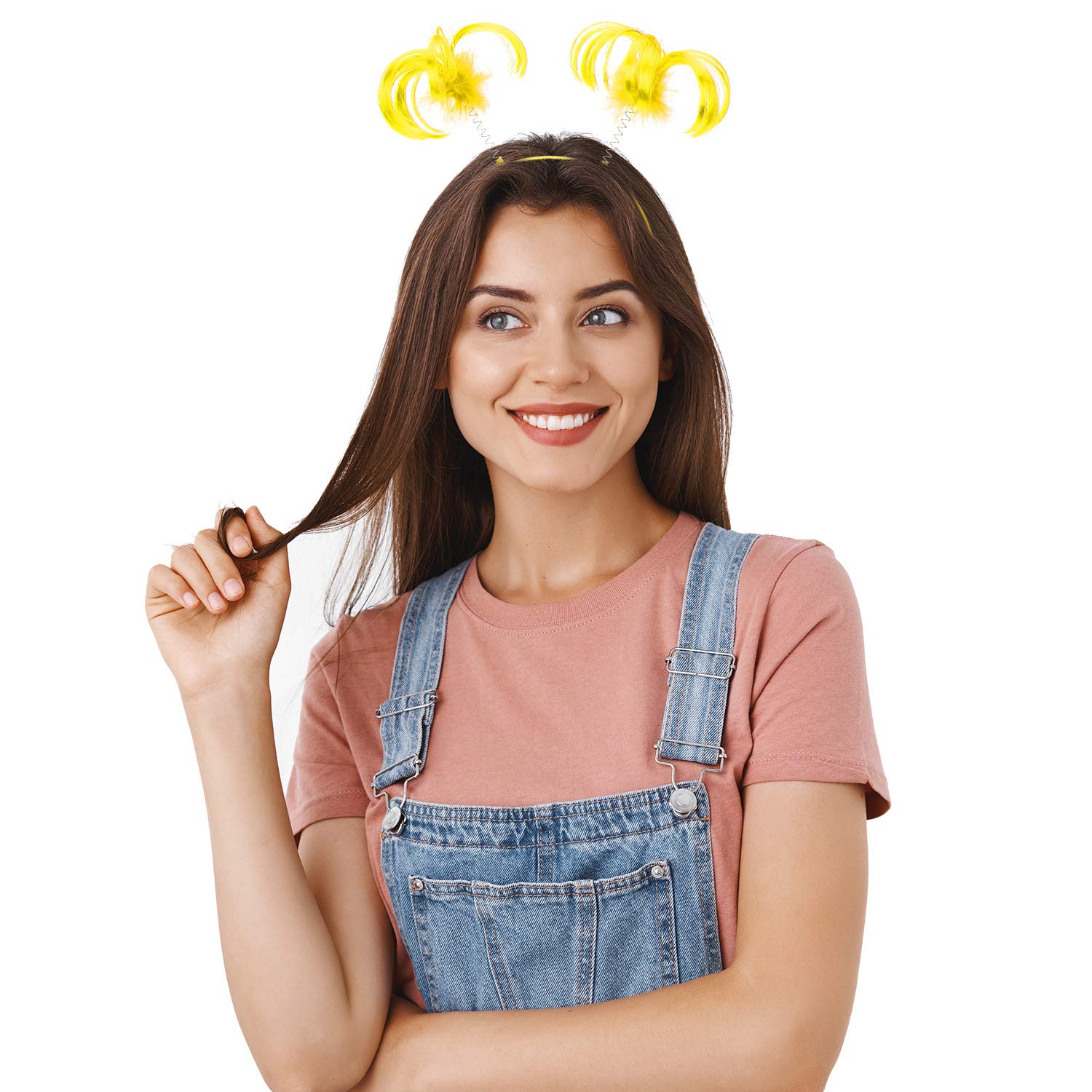 WILLBOND 3-Piece Yellow Faux Feather Ponytail Headband – Halloween Costume Accessory
