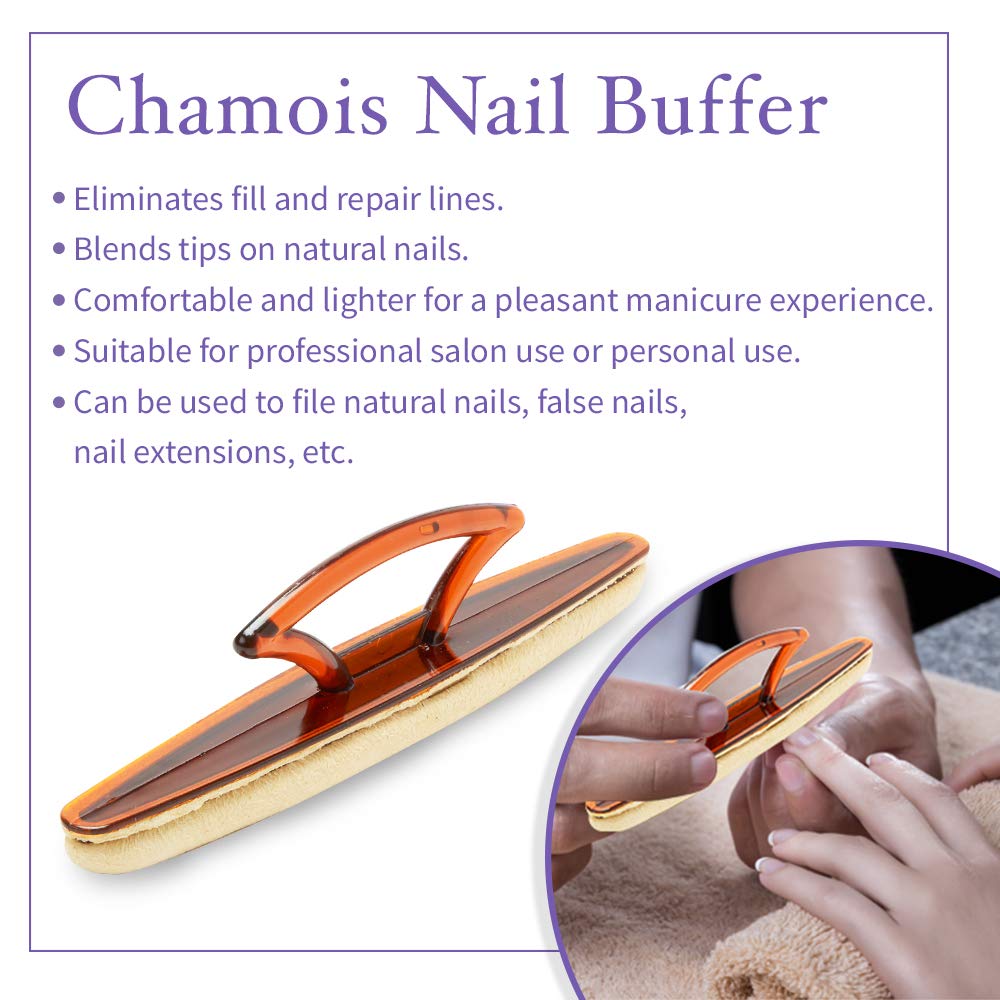 Winning Nails Chamois Buffer & Buffing Cream – Natural Ridge Smoothing & High-Gloss Shine | 1.75 Oz Set