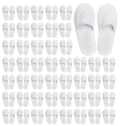 Winterlace Hotel Spa Slippers 48 Pairs Bulk, Disposable, Non-Slip, Unisex (White)