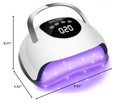 Wisdompark LED Nail Lamp 220W – Fast Gel Curing, 57 LEDs, 4 Timers, Home Salon