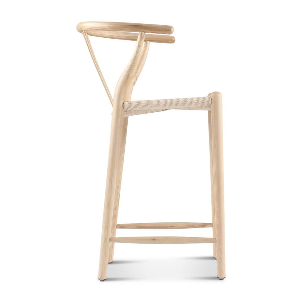 Wishbone Classical Bar Stool, Black Ash