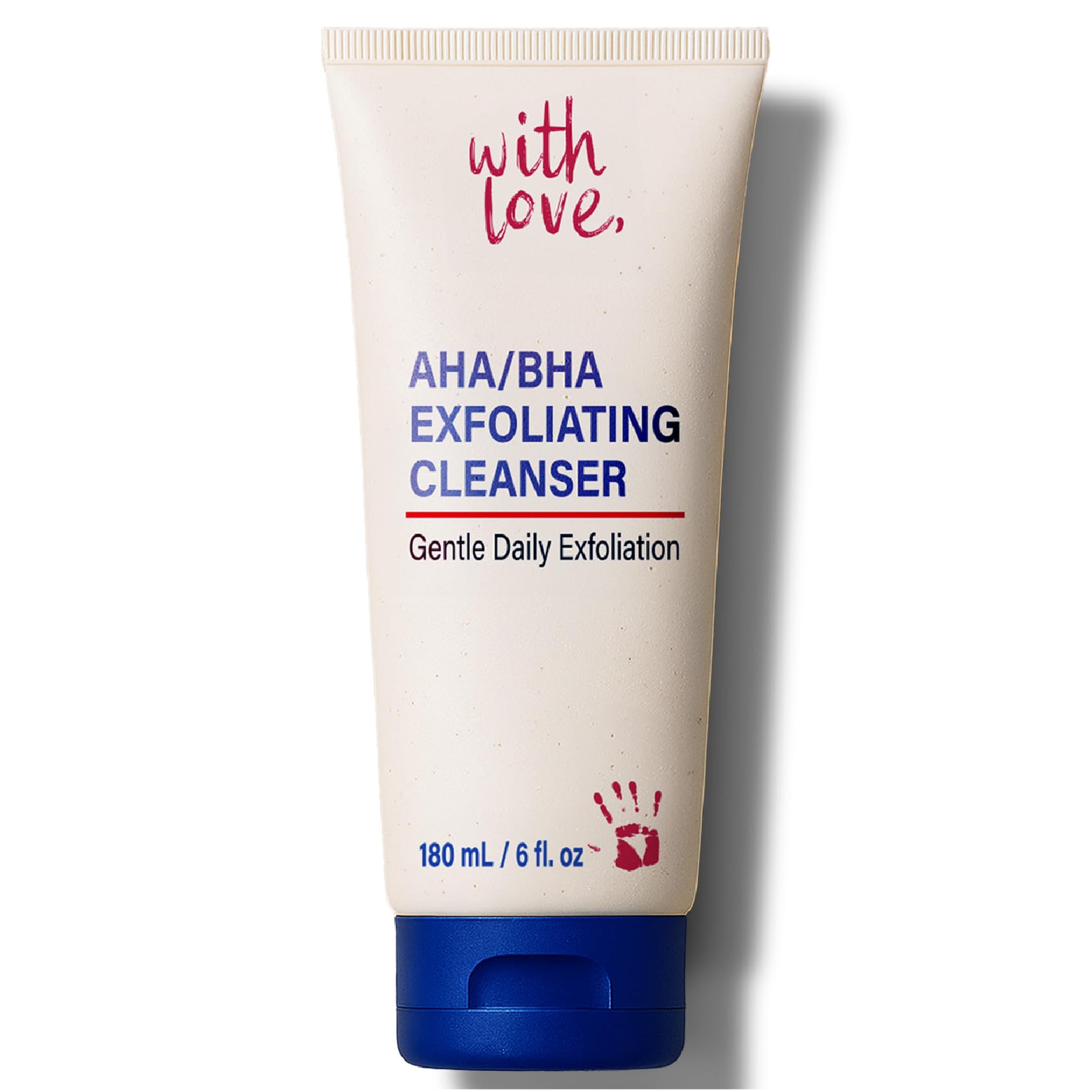 With Love AHA/BHA Daily Exfoliating Face Wash - Gentle Acne-Prone Skin Cleanser
