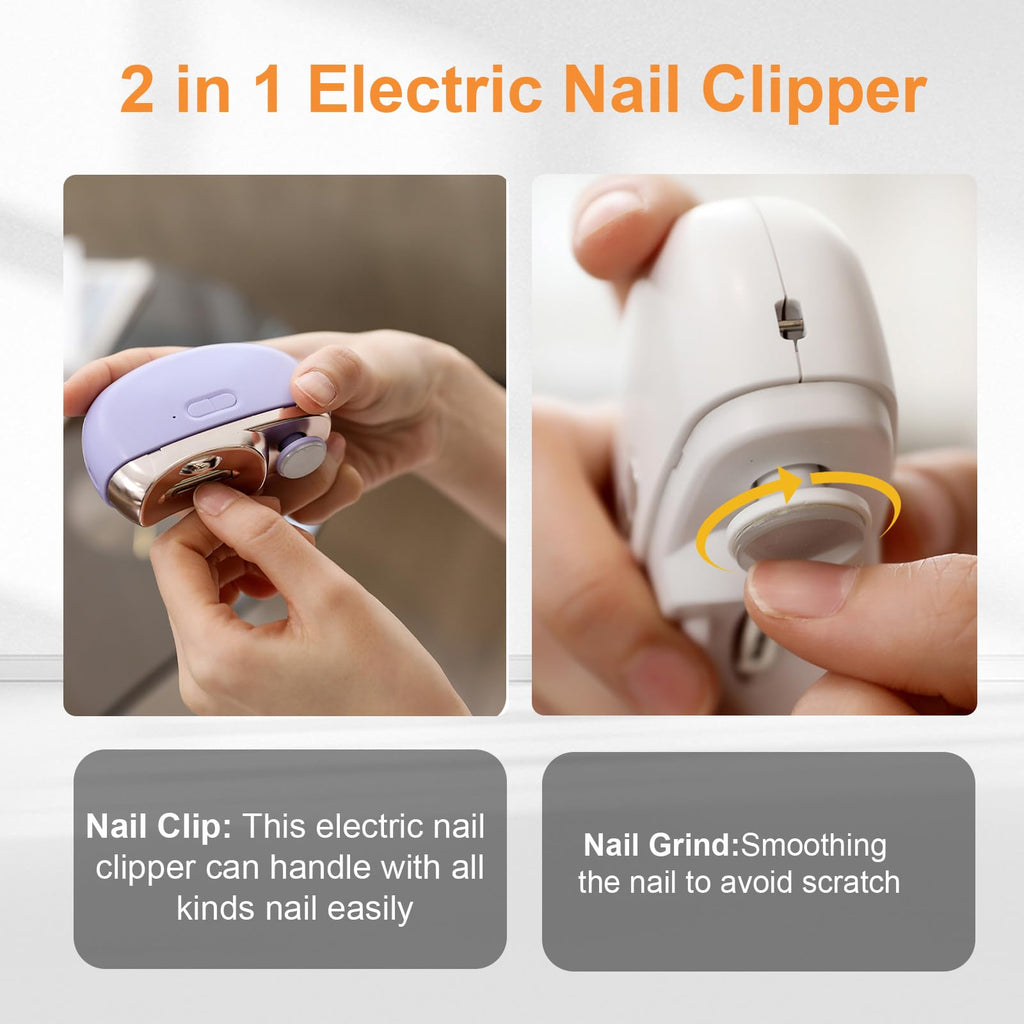 Witpiny Easyclip Smart Nail Clipper – 3-in-1 LED Nail Care (Pink)
