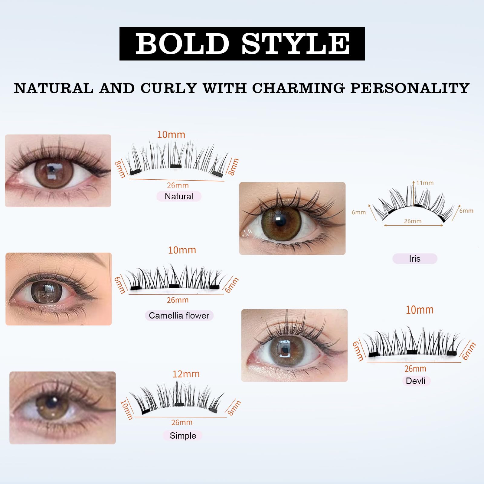 witpiny Hunnyfit Magnetic Lashes – Natural Look, No Glue, Reusable Eyelashes Kit with Applicator