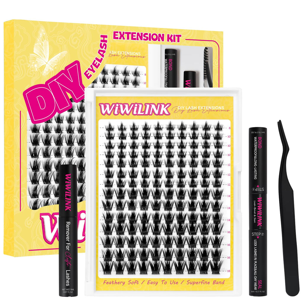 WiWiLINK California Sunset Kit - Manga Lash Clusters 8-18mm - Wispy DIY Eyelash Extensions